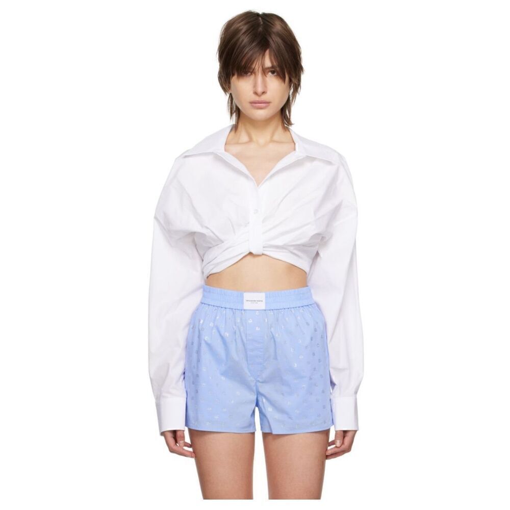 T By Alexanderwang White Gathered Shirt 100% Cotton Nwt Size 2